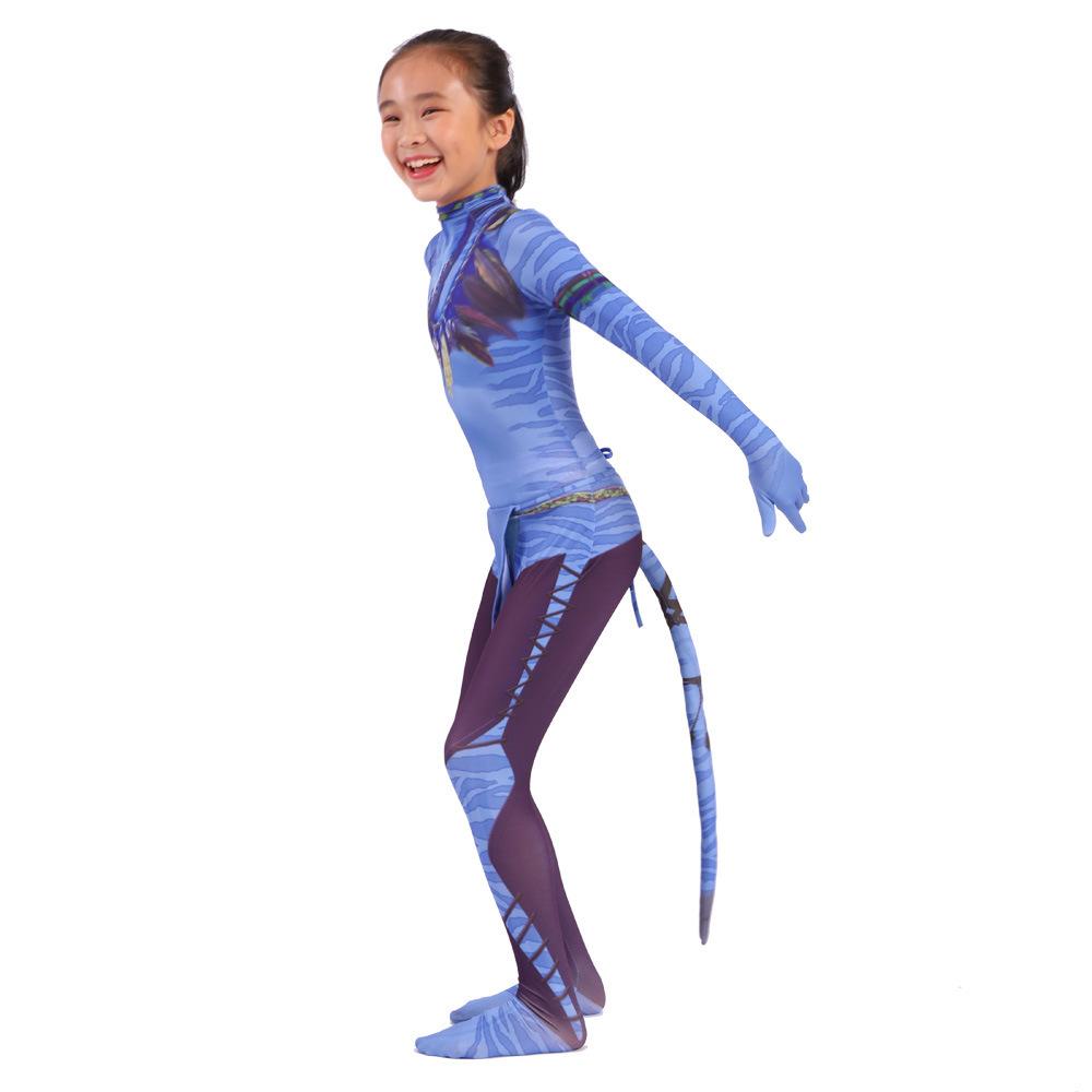 Avatar 3D Geprinte Staart Cosplay Kinderen Bodysuit