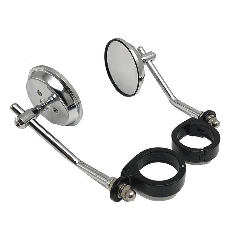 Kolip Motorcycle Rearview Side Mirror Retro Caliper Clamp Handlebar Reversing Mirror Universal Modified Parts серебряный