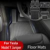 For Tesla Model Y Juniper 2026 2026 TPE Floor Mats Waterproof Front Rear Trunk Mat Non-slip Foot Pads Backrest Mats Accessories