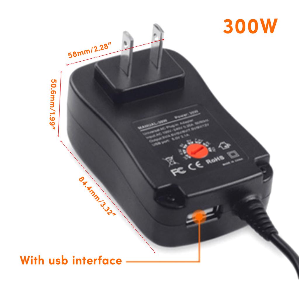 Portable Universal Power Supply with 6DC Adapters Adjustable Voltage Output from 3V To 12V for Wide Compatibility
