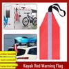 Red Kayak Travel Flag with Reflective Safety Strip - Towing and Warning Submarine Flag