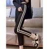 Mm Autumn Stripes Cropped Fat Sister Stretch Sports Pants