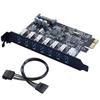 SuperSpeed USB 3.0 7 Port PCI-E Express Card with a 15pin SATA Power Connector PCIE Adapt VL805 and VL812 Chipsets