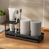 Toothbrush Holder Storage Organizer Smooth Edge Burr-Free Countertop Organizer Rinsing Cup Toothpaste Storage Holder
