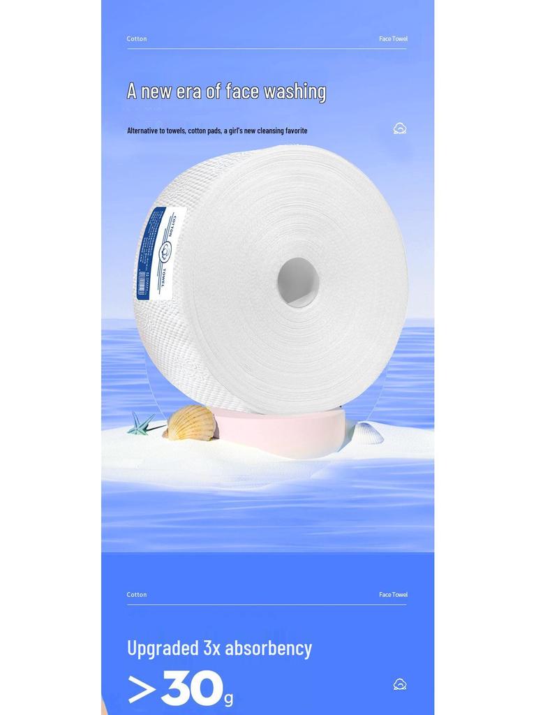 Extra Thick Pure Cotton Face Towel Roll - Large, Soft, Disposable 20*24cm for Beauty Salons