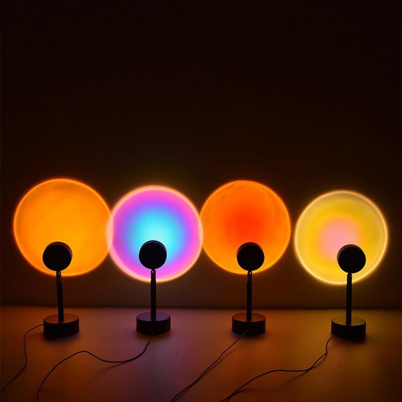 Rotation Degree 180 Projection Lamp Light Visual Mood Rainbow Sun Light Sunset