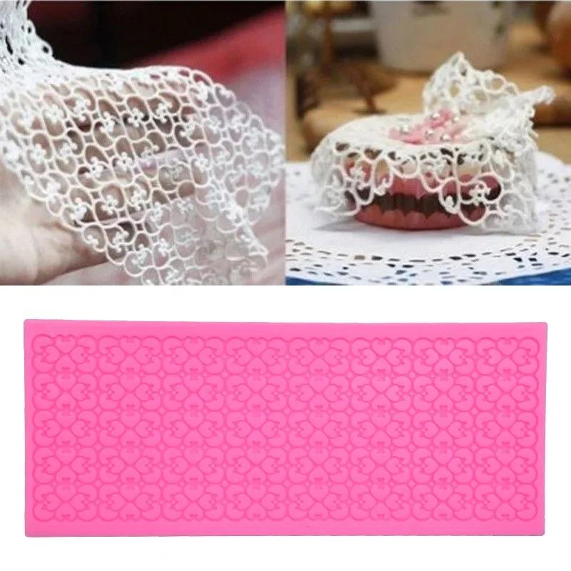 Lace Silicone Mold Sugar Craft Fondant Mat Cake Decorating Baking Tool Mould Wedding Cookies Chocolate Drawing Painting Molds