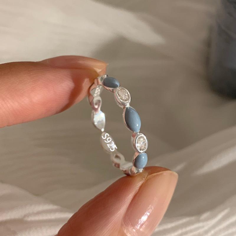 PANJBJ 925 Sterling Silver Golden Flower Rings For Women Drip Glaze Plant Irregular Adjustable Sweet Jewelry Gift Dropshipping