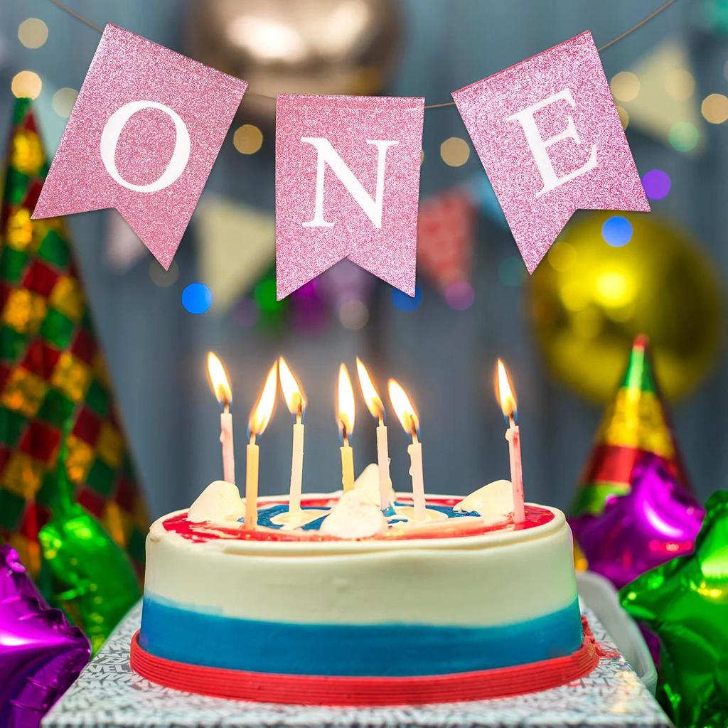 Babyshower Stol Band Jute ONE Girlang Pojke Flicka Ett År Gammal Födelsedagskalas Dekorationer Gåvor Fotorekvisita Tillbehör 3 Färger