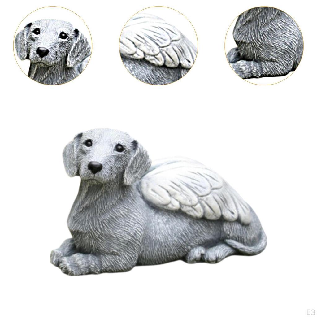 Angel Dog Figure for Garden Decor and Home Use