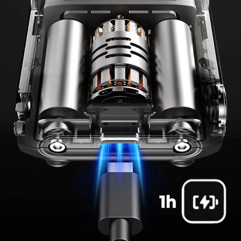 Double Head Pocket Rotary Razor LCD Display Men's Beard Trimmer Face Hair Remover Tool On The Go