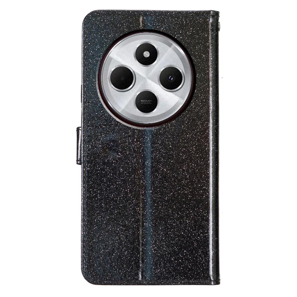 Für Xiaomi Redmi A4 5G Brieftasche Glitzer Kratzfest Leder Handyhülle Ständer