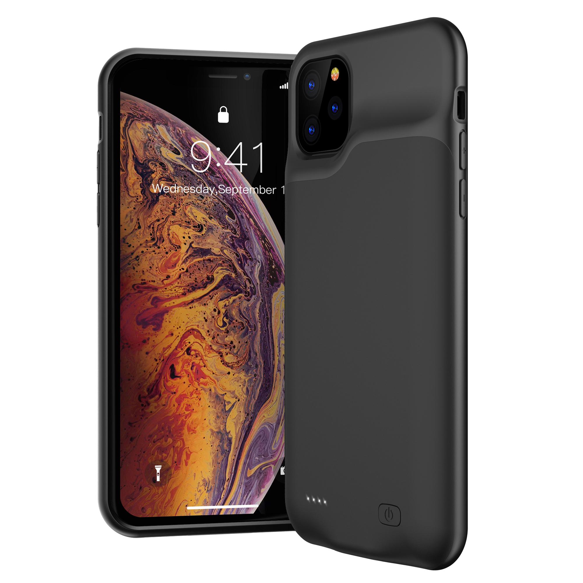 

5200mAh Backup Battery Power Bank Soft Edge Phone Charging Case for iPhone 11 Pro 5.8 inch Black