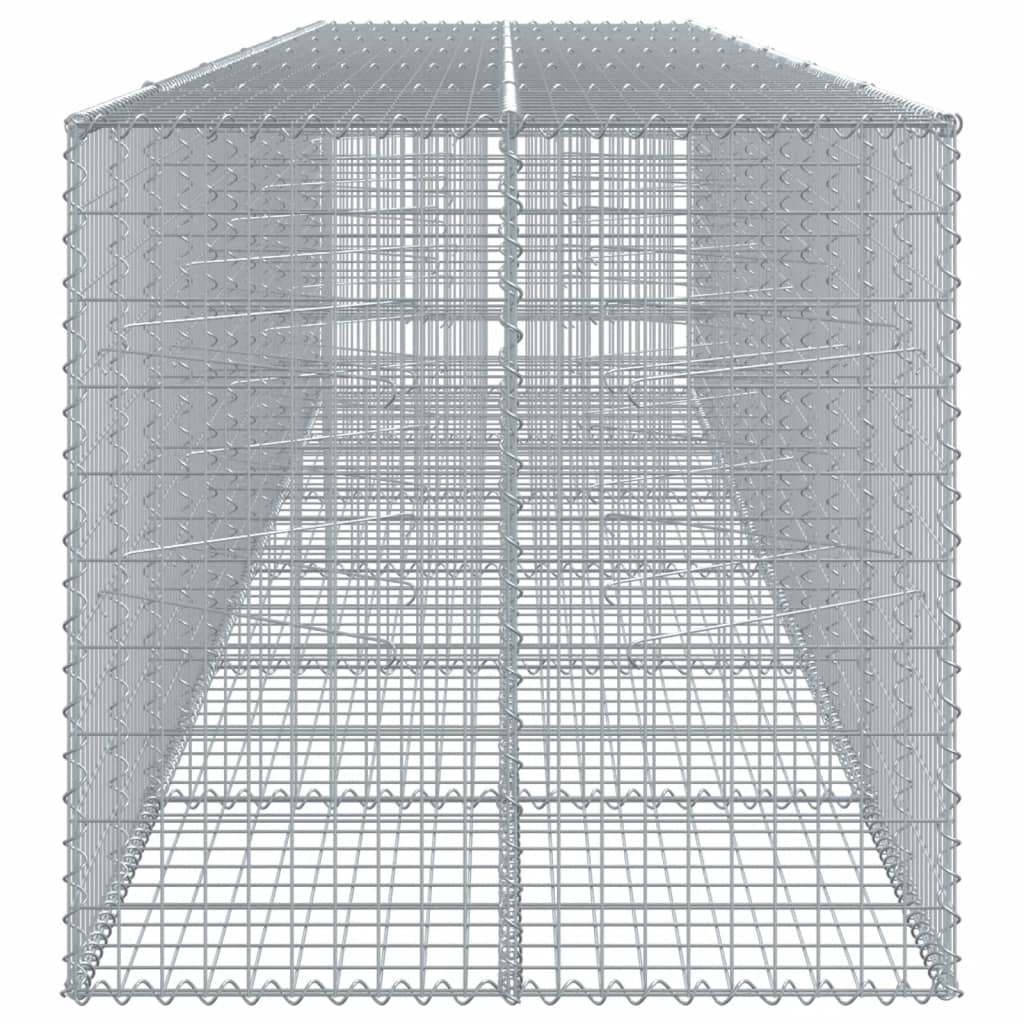 Gabion with Lid 600 X 100 X 100 Cm Galvanized Steel