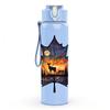1PC Burning Autumn Maple Leaf 750ml Color Plastic Sports Water Bottle Leakproof Flip Straw Lid Suitable for Sports Office Home Use