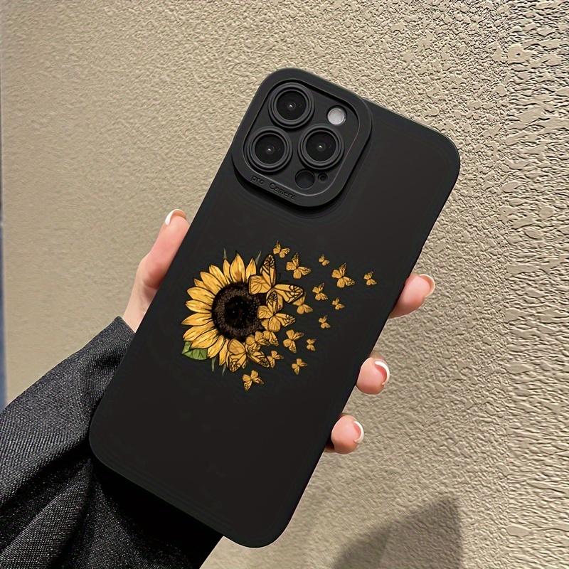 Healing Sunflower Art Print Unique Phone Case for iPhone 17 16 15 14 13 12 11 Series Pro Max Plus Double Layer Protection