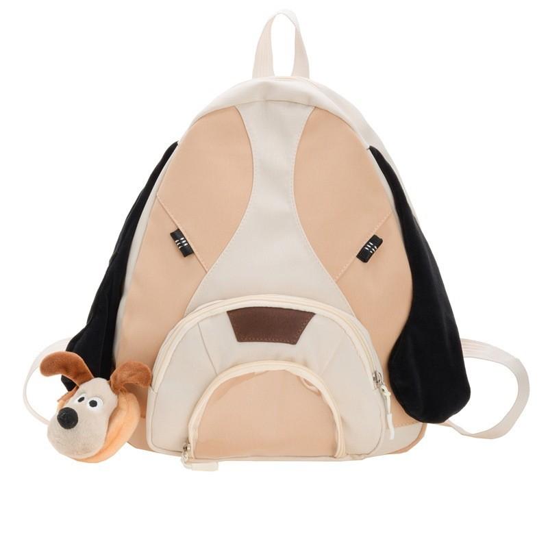 Stylish Cute Dog Preschool Backpack Soft Polyester Lining For Daily Use