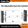 Cilindru Pneumatic cu Ax Dublu și Tije Duble TNJ cu Cursă Reglabilă TNJ10/16/20/25/32-30-100
