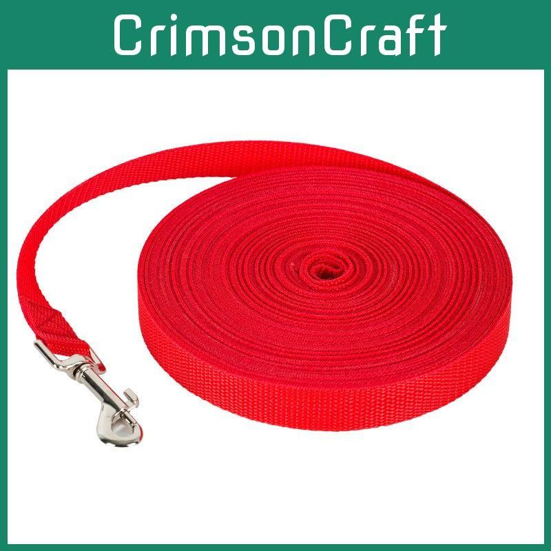 Cotton Tape Pet Leash With Solid Color Design Suitable For Walking Dog Daily Use