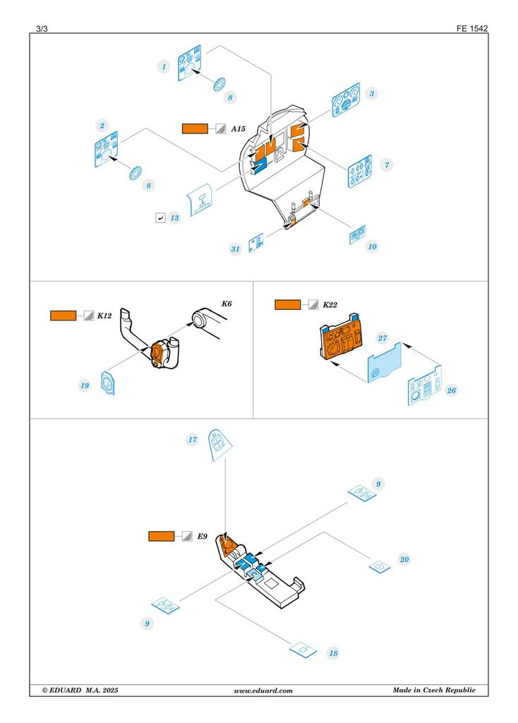 Eduard 1/48 Do217K Zoom Etched Parts (for ICM) Plastic Model Kits EDUFE1542 (Airplane)