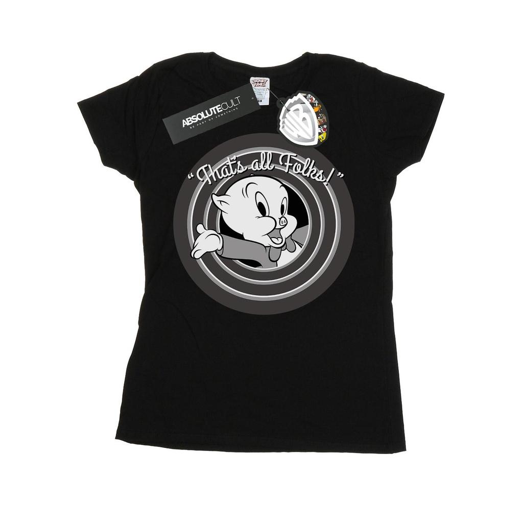 Looney Tunes Womens/Ladies Porky Pig That´s All Folks Cotton T-Shirt