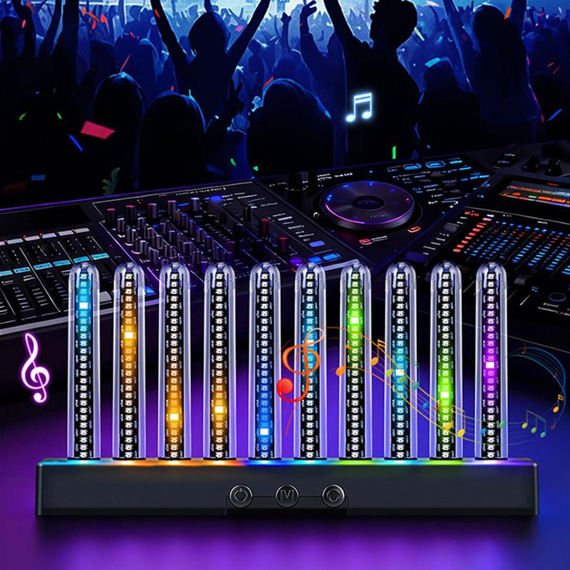 Car RGB Pickup Light Dynamic Gradient Sound Control Light Universal Air Vent Dashboard Car Interior Ornament Auto Interior Light