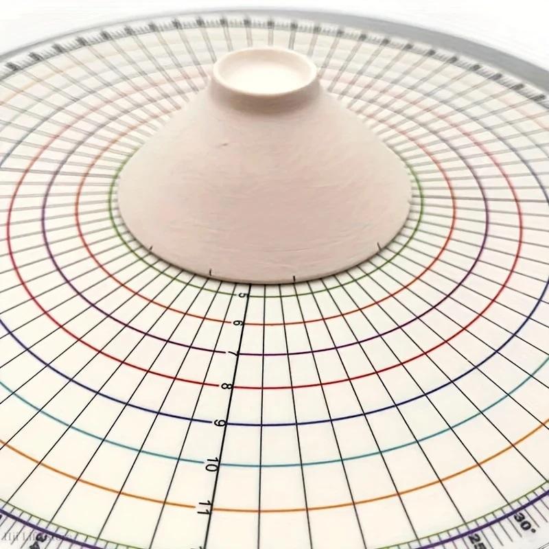 Ceramic Painting Tool Set-Round Card Templates, Equal Division Rulers Billet Measuring Tools Underglaze Painting Auxiliary Pads