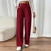 Women's High Waisted Color Flowy Floor-Length Casual Pants for Everyday Wear