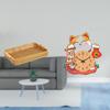Woven Cat Fruit Basket Wall Clock Snack Serving Bowl Silent Hanging Decor for Kids Children Office