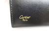 Оригинальный картхолдер Cartier Pasha de Cartier из черной кожи с золотой фурнитурой #a675 Восстановленный