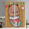 BUBU DUDU Kitchen Curtains for Living Room Anti-mosquito Curtains 2 Pieces Shades Window Curtain Halloween Decoration Partition