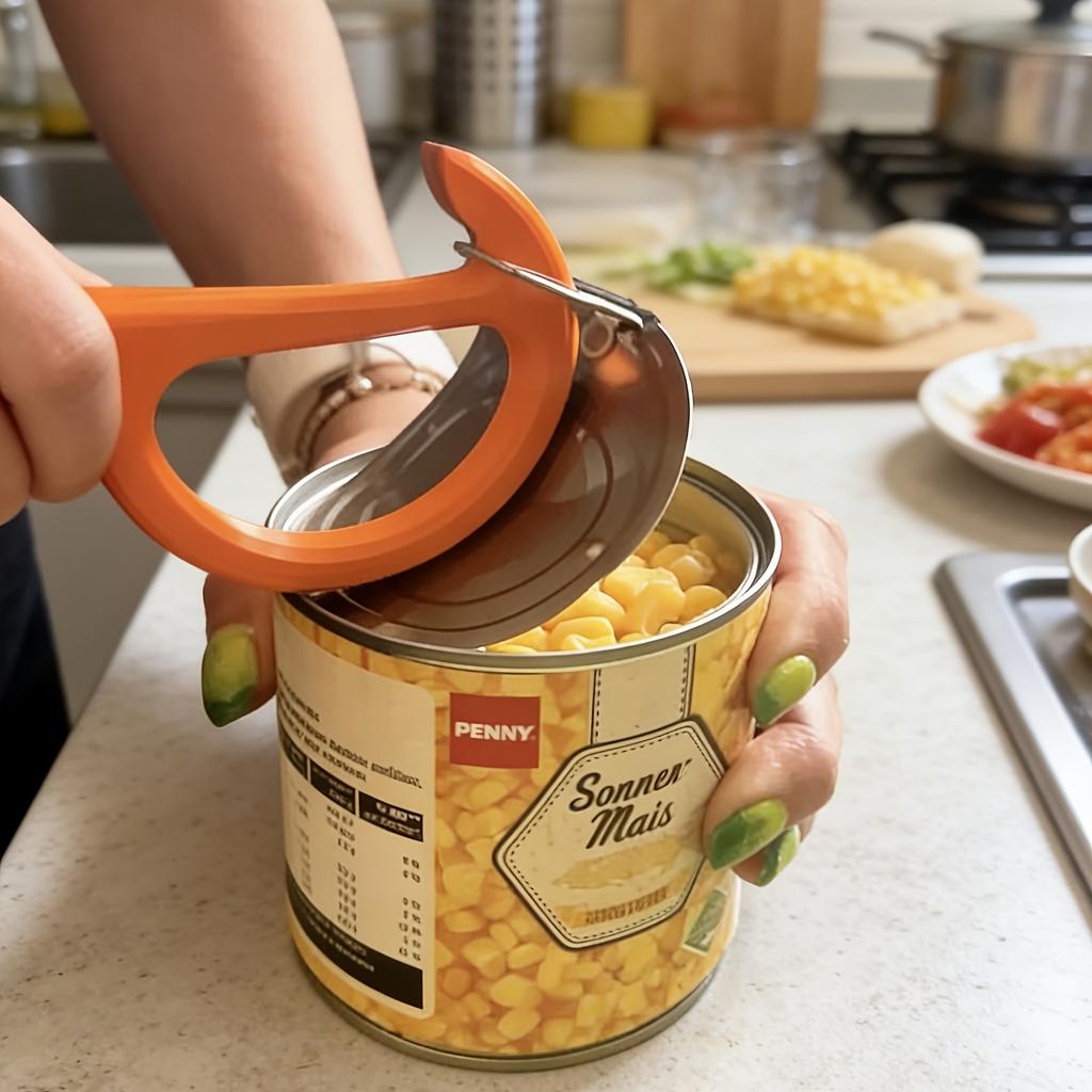 1PC Can Opener, Non-slip Handle, Plastic Manual Can Opener, Safe and Easy To Hold, Durable Plastic Structure, Kitchen Can Opener