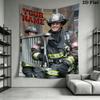 Custom Name Chicago Fire Wall Tapestry Aesthetic Wall Hanging Printed Fabric Blanket Decorative Tapestries for Bedroom Living Room Home Decor