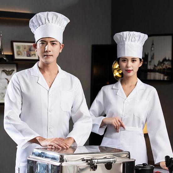 Unisex Chef Restaurant Jacket Lapel Short Sleeve Patch Pocket Chef Coat Men Women Single Breasted Kitchen Wear Waiter Bakery Uniform