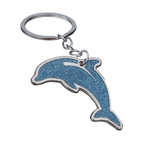 

Sparkling Dolphin Keychain Pendant Lightweight Metal Keychains Creative Cartoon Animal Keyring Sea Themed Keychain for Men Women белый