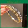 Modern Copper Bangle With 18k Gold Plating And Geometric Design For Women