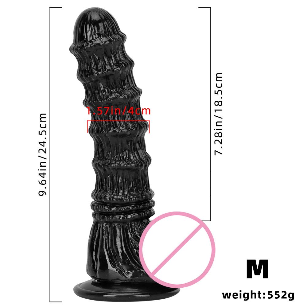 Layered Black Horse Dildo: XL Self-Pleasurer & Anal Expander for Men and Women