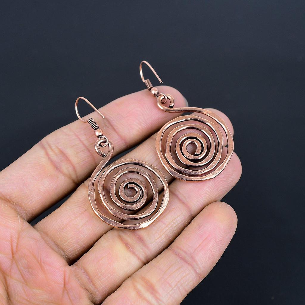 Designer Copper Earrings, Handmade Gemstone Earrings Jewelry, Gifts For Wife Brand New Earrings