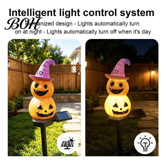 Festival Holiday Yard Stakes Halloween Solar Pumpkin Light, Ghost Garden Stake Decorative Patio Lighting Waterproof LED Pathway Light for Lawn Decor