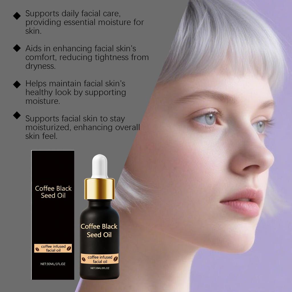 Coffee Black Seed Oil Deep Hydration Face Rejuvenation Soft Smooth Skin Barrier Repair Improve Dryness Anti-Wrinkle Facial Oil