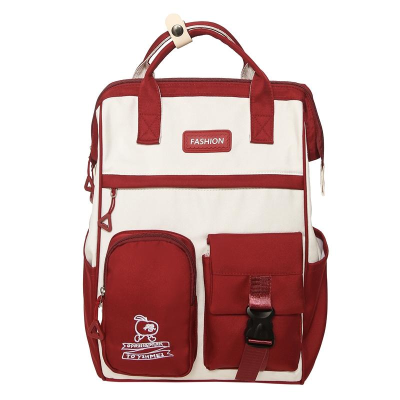 Damen Rucksack mit großem Fassungsvermögen, tragbar, Campus, Student, Schultasche, Farbkontrast, Reise-Rucksack