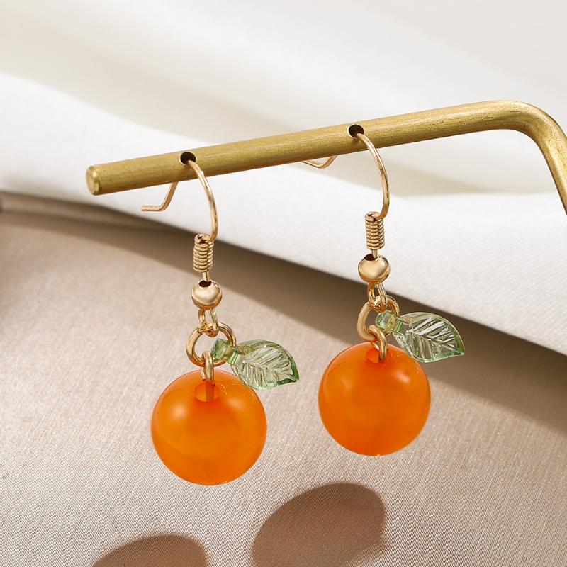 Fashion Earring Women Orange Fruit Drop Hanging Earrings for Teen Funny Girls Female Earrings Jewelry Accessories