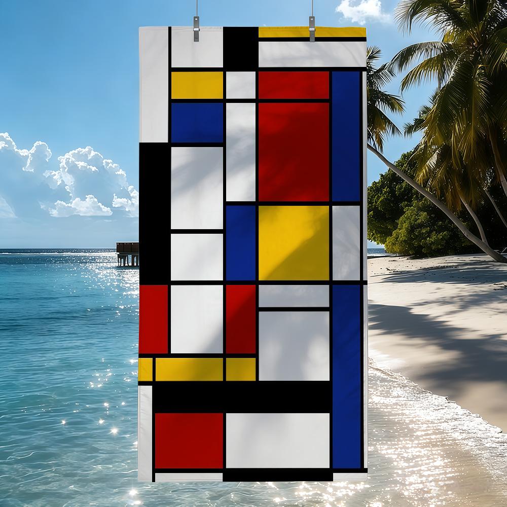 Fashion print P-Piet M-Mondrian Towel Drying Bath Towel Applicable To Light Swimming Camping Yoga Beach Out