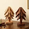 3/4/5PCS Tree Design Stand Wooden Trivets Decorative Anti Scald Heat Resistant Foldable Table Mat Coaster Wood Placemats Pot Mat