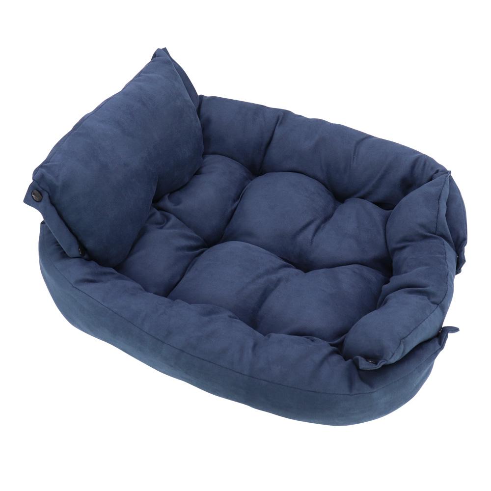 

Warm Dog Sofa Bed Winter Pet Dog Cat Bed Sleeping House Kennel Mat Cat Puppy Mattress Pet House Cushion For Small Large Dogs S синий