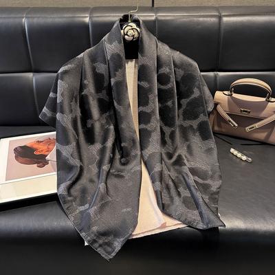 Women'S Fashion Besign Leopard Hijab Luxury Soft Hijab Female Muslim Square Shawl Sun Protection Summer Outing