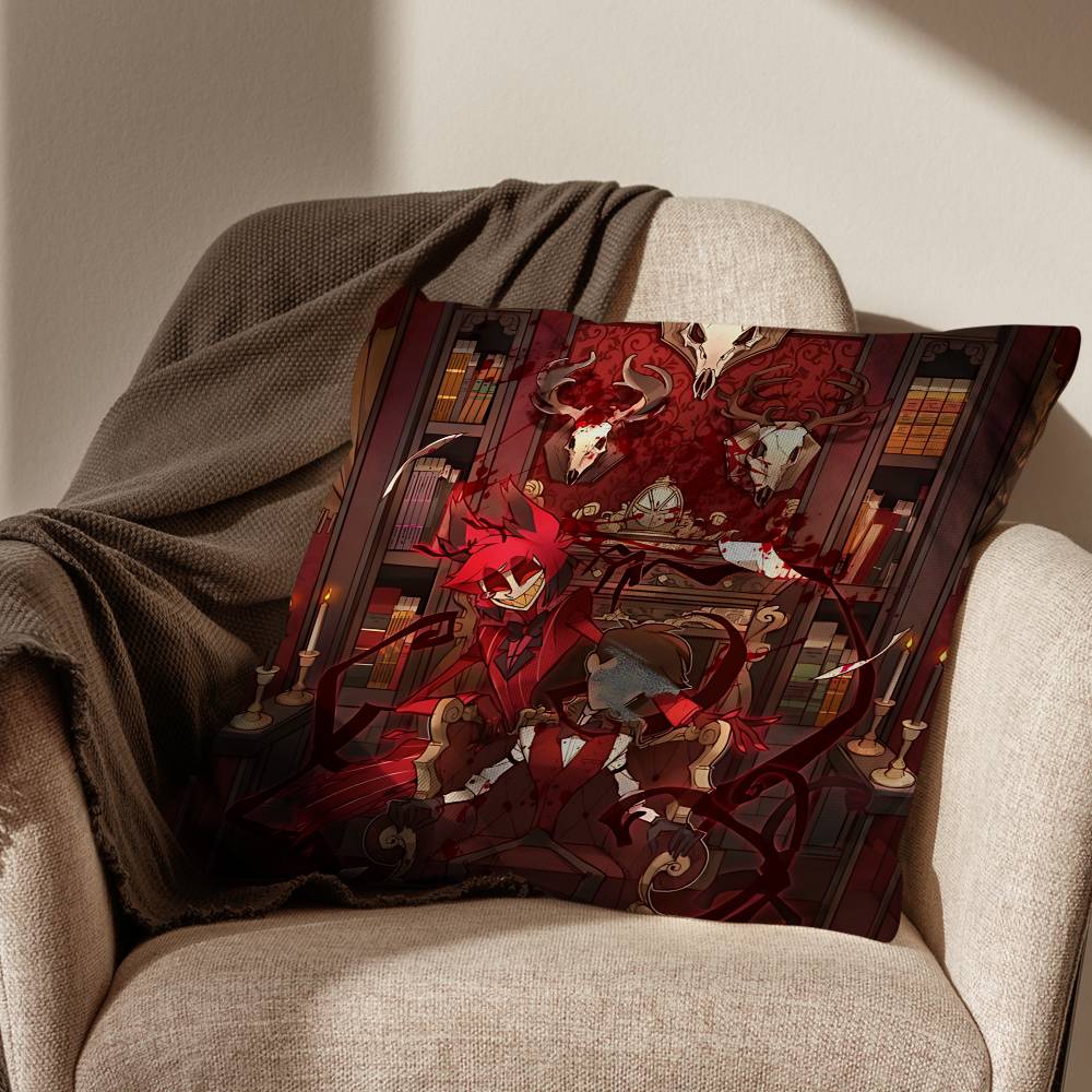wicked Alastor H-Hazbin Hotel pillow cover living room sofa cushion cover bedroom room bed pillow cover home decoration
