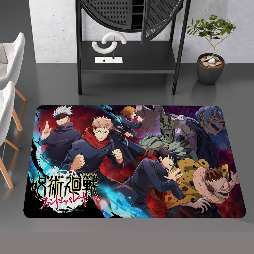 Anime Jujutsu Kaisen Bathroom Mat Anti-slip Absorb Water Long Strip Cushion Bedroon Mat Welcome Doormat