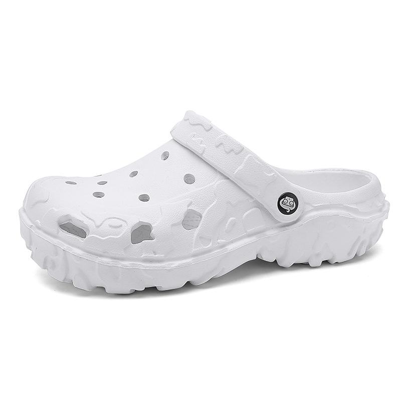 

Летняя пляжная обувь импортная торговля большой размер верхняя одежда дырка обувь ЭВА резина и пластик мода пара сумка голова крутые тапочки 40 белый