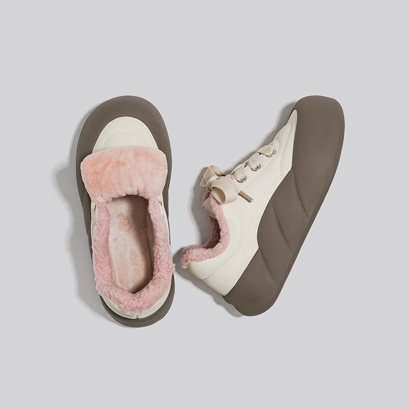 

XYA1 ugly cute big head thick-soled velvet cotton shoes 22 years old winter new board shoes casual and comfortable 35